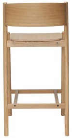 Бар стол от декор от дъб в естествен цвят (височина на седалката 75 cm) Oblique – Hübsch