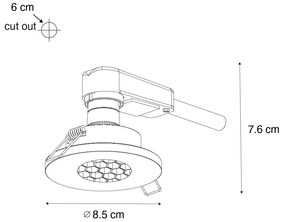 Комплект от 6 модерни вградени спота за баня златисти IP54 - Shed Honey