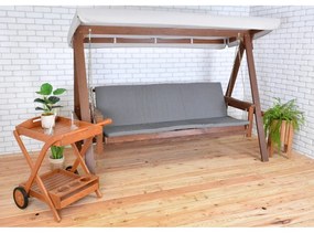 Градинска люлка от масивно дърво в сив и кафяв цвят Adelaida – Rojaplast