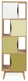 Зелен шкаф за книги 65x191 cm Avon - Woodman