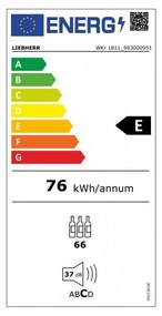 Виноохладител Liebherr WKR 1811, 128 Л, SN-T, Филтър с активен въглен, Автоматично размразяване, Черен