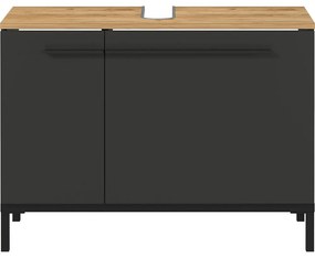 Тъмно сив шкаф под умивалника в дъб 80x59 cm Yonkers - Germania