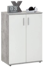 428684 FMD Шкаф ракла с 2 врати, бяло и сиво