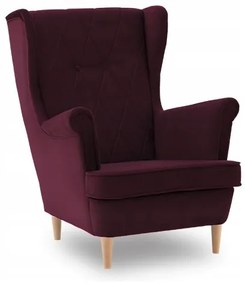 Бургундско-лилав фотьойл в скандинавски стил