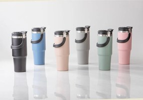 Черна бутилка за пътуване бутилка от неръждаема стомана 1 l Eco – Ladelle