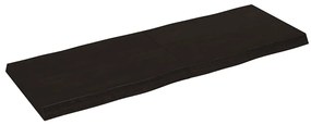 364031 vidaXL Плот за маса тъмнокафяв 140x50x(2-6) см обработен масивен дъб
