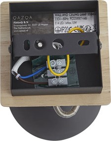 Индустриален прожектор черен с дърво, въртящ се и накланящ се - Jakub