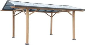 Навес за кола Hesperide Belize, Поликарбонат и алуминий с дървесен ефект, 5x3м