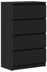 800532 vidaXL Сайдборд, черен, 60x35x98,5 см, инженерно дърво