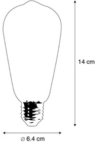 Комплект от 5 Smart E27 димируема в Kelvin LED лампа ST64 goldline 7W 700 lm 1800-4000K