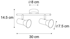 Таванен прожектор бронз въртящ се и наклоняващ се - Karin 2