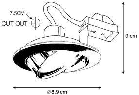 Комплект от 6 вградени прожектори черни наклоняеми - Cisco