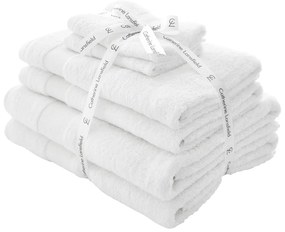 Бели памучни хавлии и кърпи за баня в комплект от 6 бр. от тери Anti-Bacterial – Catherine Lansfield