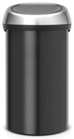 Кош за боклук Brabantia Touch Bin 647251, 60 л, Плавно и безшумно отваряне, Черен/инокс