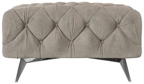 Сиво-бежова кадифена табуретка Chelsea – Ropez