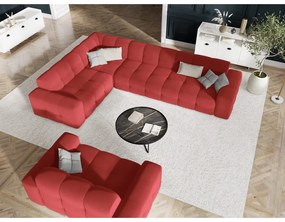 Червен кадифен диван 156 cm Kendal - Micadoni Home