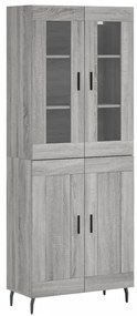 3198359 vidaXL Висок шкаф, сив сонома, 69,5x34x180 см, инженерно дърво