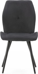 Черни велурени трапезни столове в комплект 2 бр. Adaya – Marckeric