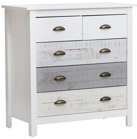 Бяло-сив скрин с 4 чекмеджета , 79 x 80 см Romantica - Marckeric