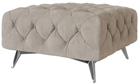 Сиво-бежова кадифена табуретка Chelsea – Ropez