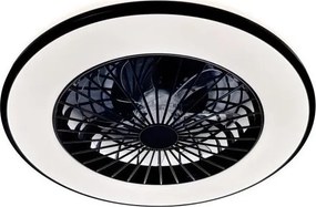 LED димируемо таванно осветително тяло с вентилатор VENTELUX LED/48W/230V, черно + дистанционно управление