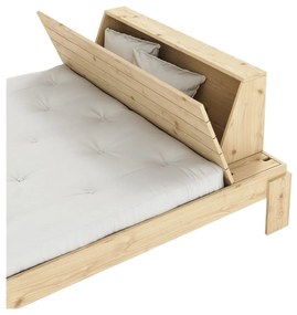 Двойно легло от масивен бор с включена подматрачна рамка в естествен цвят 140x200 cm Layers – Karup Design