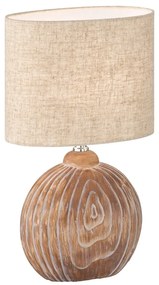 Кафява и бежова керамична настолна лампа с текстилен абажур (височина 39 cm) Tobse – Fischer &amp; Honsel