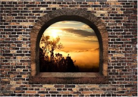 Самозалепващ се фототапет - Stony Window: Morning Mist - 245x175