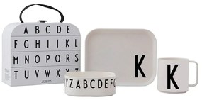 Детски комплект за хранене от 3 части с калъф Classics K A-Z - Design Letters