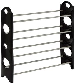 Черен и сребрист метален стелаж за обувки Tavia – Premier Housewares