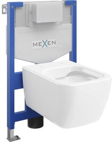Mexen комплект за вграждане WC стелаж Fenix XS-F с тоалетна чиния Stella, бял гланц - 6803368XX00