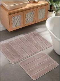Кафяви килими за баня в комплект 2 бр. 50x80 cm Yeni Cizgli – Foutastic