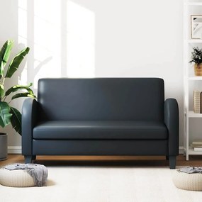 245587 vidaXL Двуместен диван, изкуствена кожа, черен