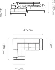 Ъглов диван Sovvor-Екрю ляво