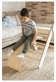 Бял пиклер триъгълник от масивен бор 60x60x60 cm Montessori – Meowbaby