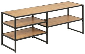 Черна/естествена маса за телевизор от декор от дъб 120x46 cm Seaford – Actona