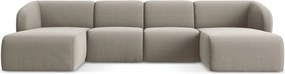 Светлокафяв кадифен ъглов диван (U форма) Lani – Makamii