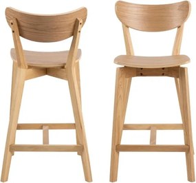 РОКСИ Естествен дъб - ДЪРВЕН ХОКЕР БАР СТОЛ 95 cm ЗА КУХНЯ ХОЛ РЕСТОРАНТ РЕТРО