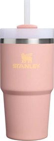 Прасковен термос със сламка от неръждаема стомана 600 ml Quencher H2.O FlowState™ Tumble Peach Rose – Stanley