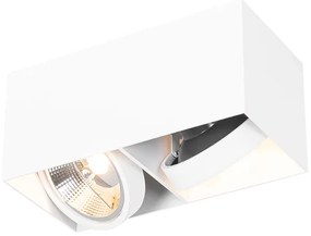 Интелигентен прожектор бял правоъгълен 2-светлина вкл. 2 Wifi GU10 111mm - Box