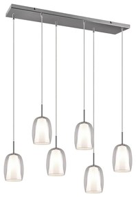Висяща лампа със стъклен абажур в сребристо Barret - Trio Select