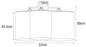 Таванна лампа бяла сива и кафява 3-светлина - Multidrum