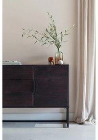 Кафяв нисък скрин от масивно тиково дърво 135x82 cm Webster – White Label