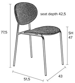 Сиви трапезни столове в комплект от 2 броя Donny - White Label