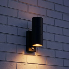 Външен аплик черен 2-светлинен AR70 със сензор за движение - Duo