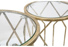Кръгли странични маси със стъклен плот в комплект от 3 броя ø 32 cm Tunisi - Mauro Ferretti