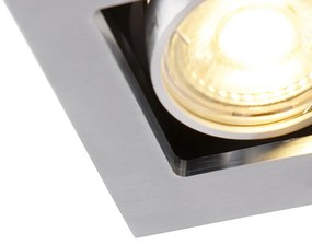 Комплект от 6 вградени прожектора алуминиеви правоъгълни 2-светлини - Qure