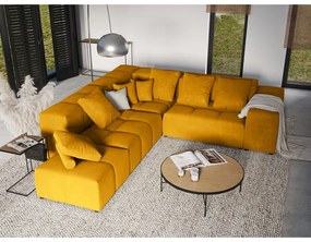 Модул за диван от жълто кадифе Rome Velvet - Cosmopolitan Design