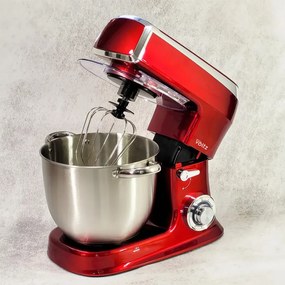 Втора ръка: Планетарен миксер Oliver Voltz OV51115A, 2100W, 7.5 литра, 6 скорости + Pulse, 3 бъркалки, Червен