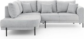 Светлосив шенилов ъглов диван (ляв ъгъл/L форма) Mauris – Ropez